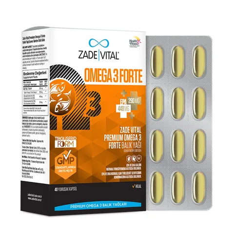 Zade Vital Omega 3 Forte Fischöl 40 Weichkapseln