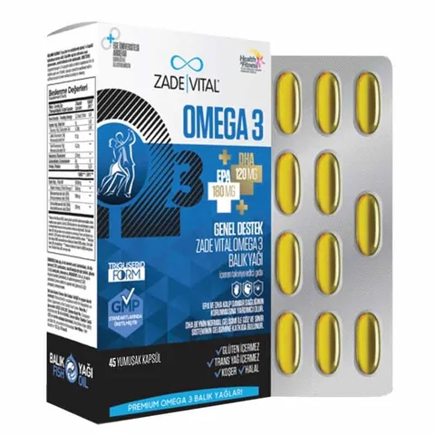 Zade Vital Omega 3 Fischöl 45 Kapseln
